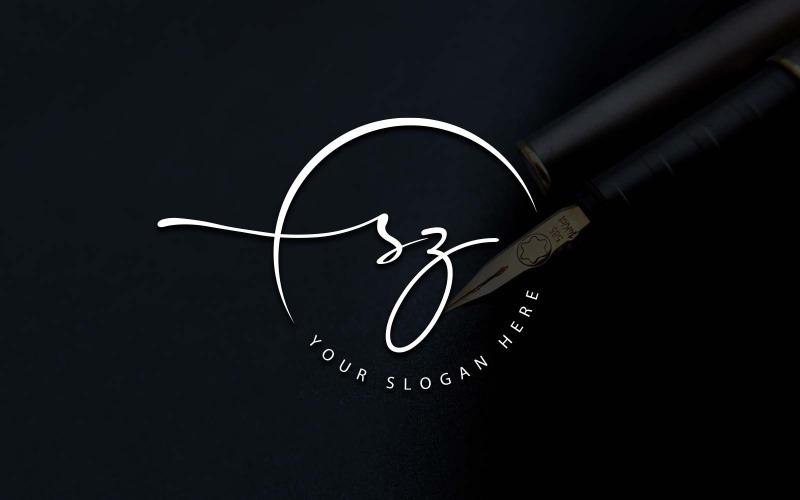 Kalligrafi Studio stil SZ bokstavslogotypdesign