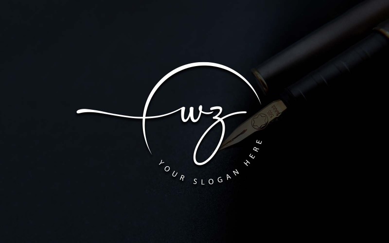 Calligrafia Studio Style WZ Lettera Logo Design