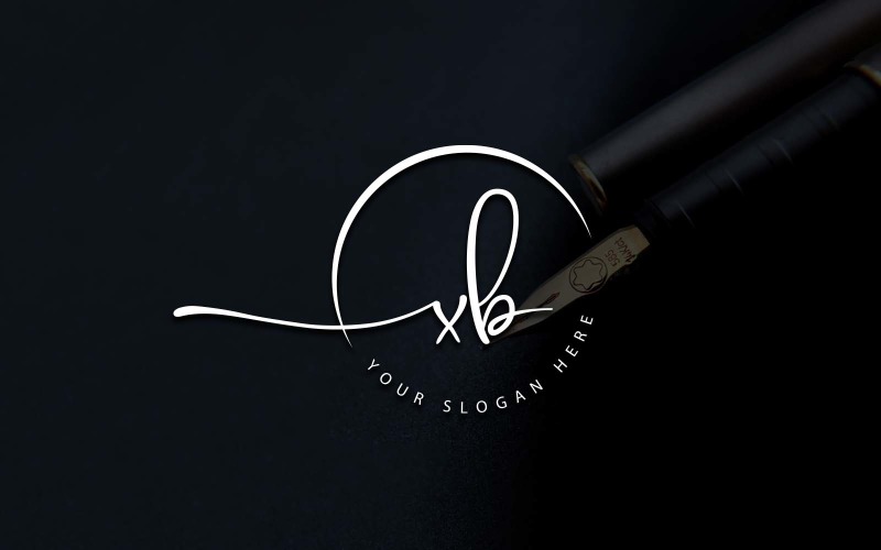 Calligraphy Studio Style XB Letter Logo Design