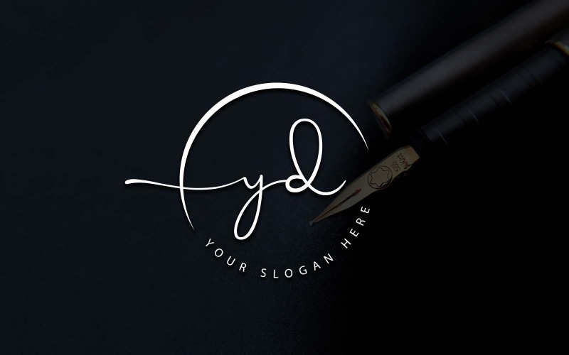 Création de logo de lettre YD de style studio de calligraphie