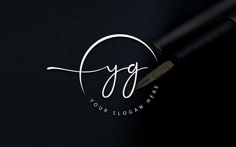 Création de logo de lettre YG de style studio de calligraphie