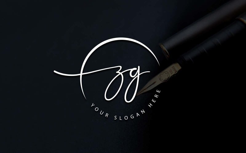 Création de logo de lettre ZG de style studio de calligraphie