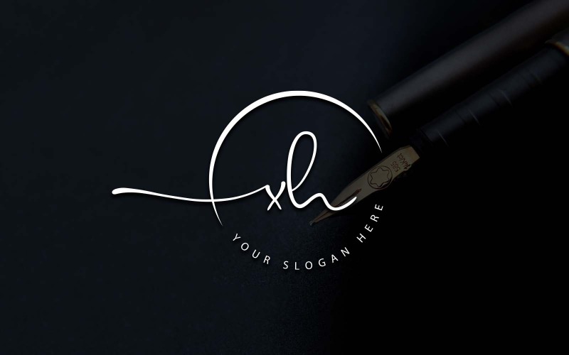 Дизайн логотипа студии каллиграфии XH Letter
