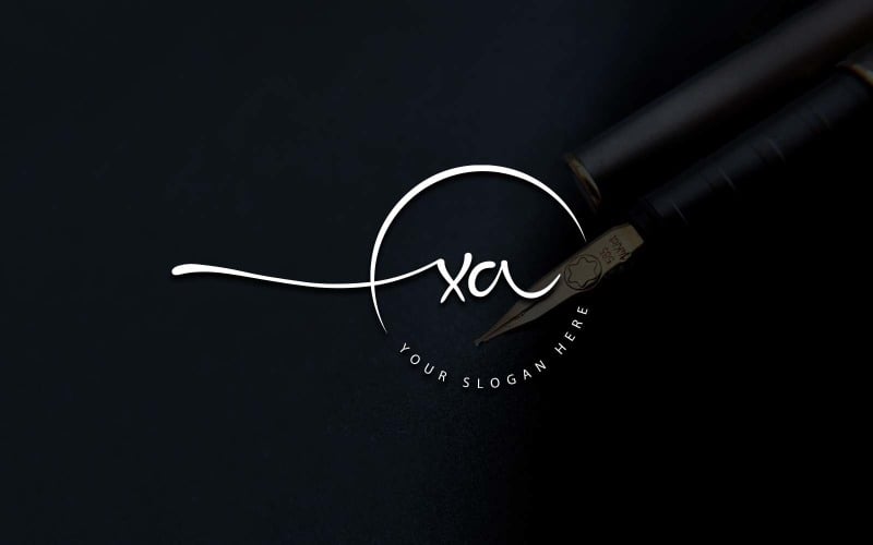 Kaligrafi Stüdyosu Tarzı XA Harf Logo Tasarımı
