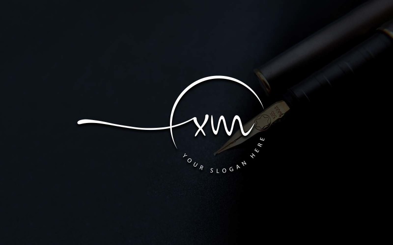 Kaligrafické studio styl XM dopis Logo Design