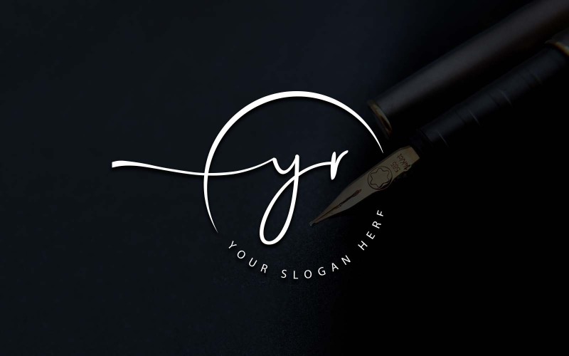 Kaligrafické Studio styl YR dopis Logo Design