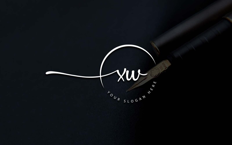 Kalligrafi Studio stil XW bokstavslogotypdesign