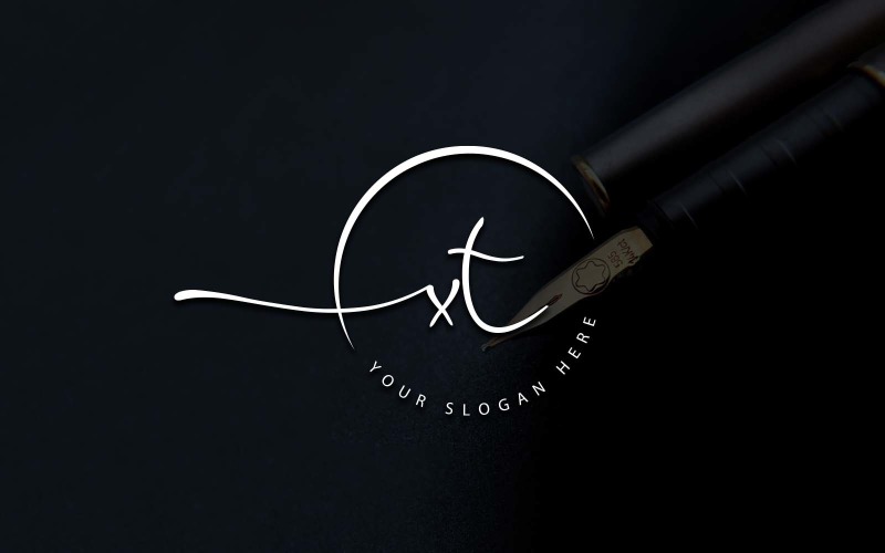 Kalligrafi Studio Style XT Letter Logo Design