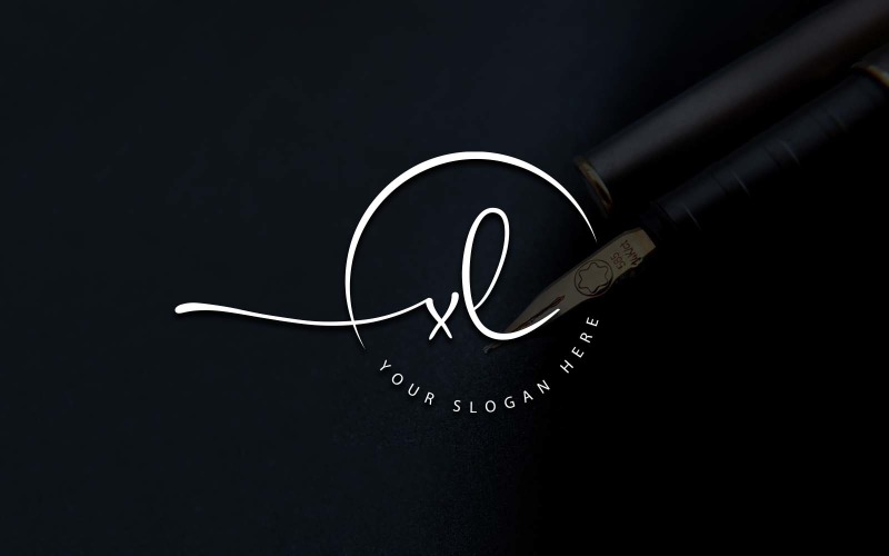 Kalligrafie Studio stijl XL brief Logo ontwerp