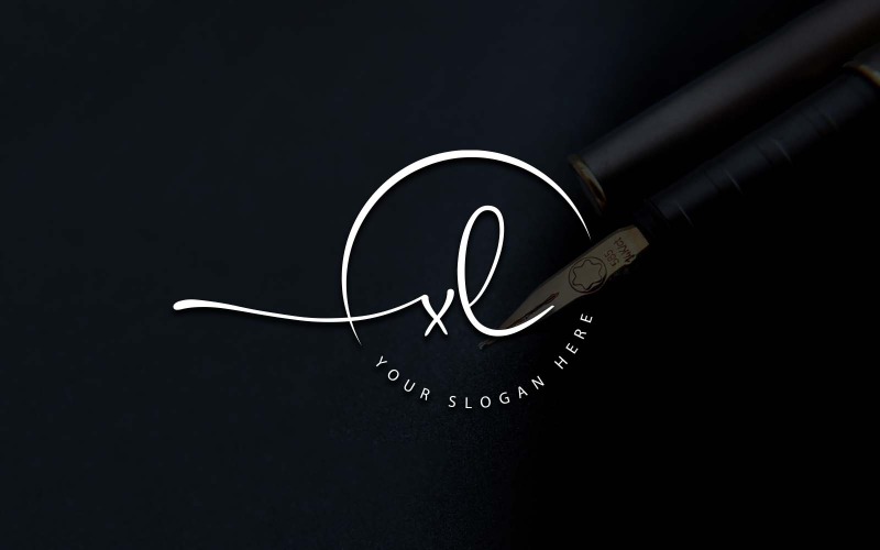 Kalligrafie Studio stijl XL brief Logo ontwerp