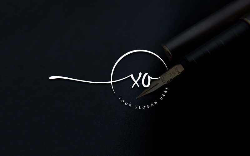 Kalligrafie-Studio-Stil XO-Letter-Logo-Design