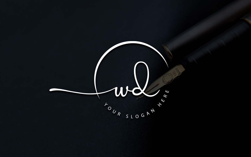 Návrh loga ve stylu kaligrafického studia WD