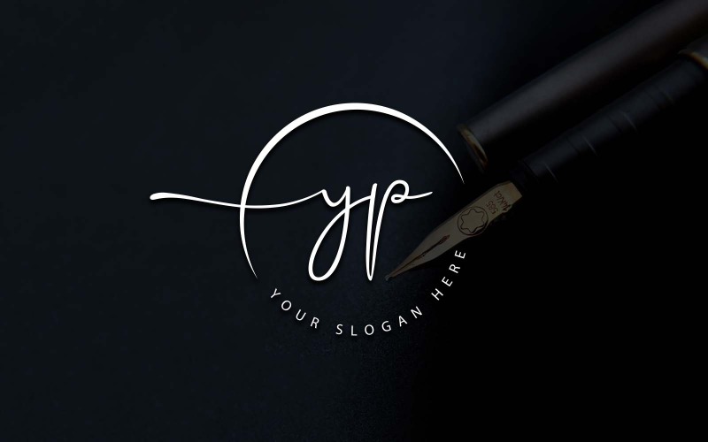 Projektowanie logo litery YP w stylu Studio kaligrafii