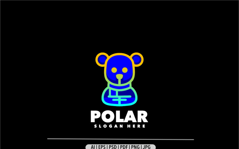 Design del logo Polar con gradiente di linea semplice