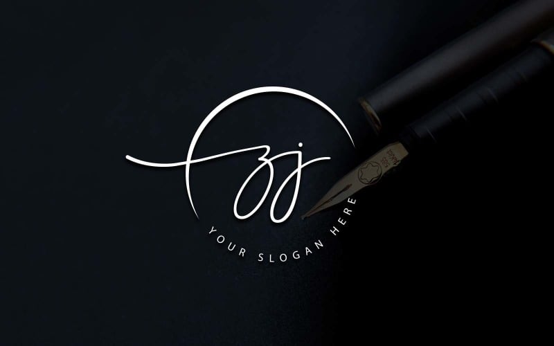 Diseño de logotipo de letra ZJ estilo estudio de caligrafía