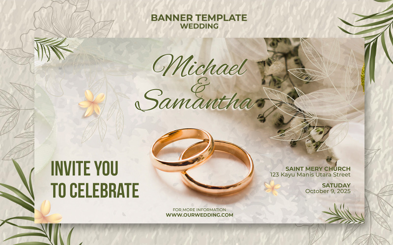 Hochzeits-Social-Media-Banner-Cover-Vorlage