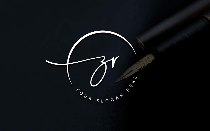 Kaligrafické Studio Styl ZR Písmeno Logo Design