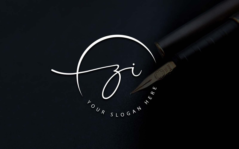 Kalligrafi Studio Style ZI Letter Logo Design
