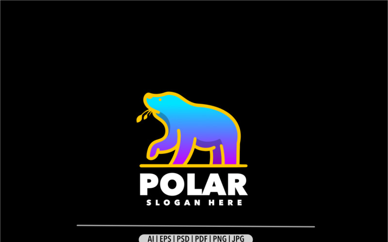 Logotipo gradiente de animal urso polar