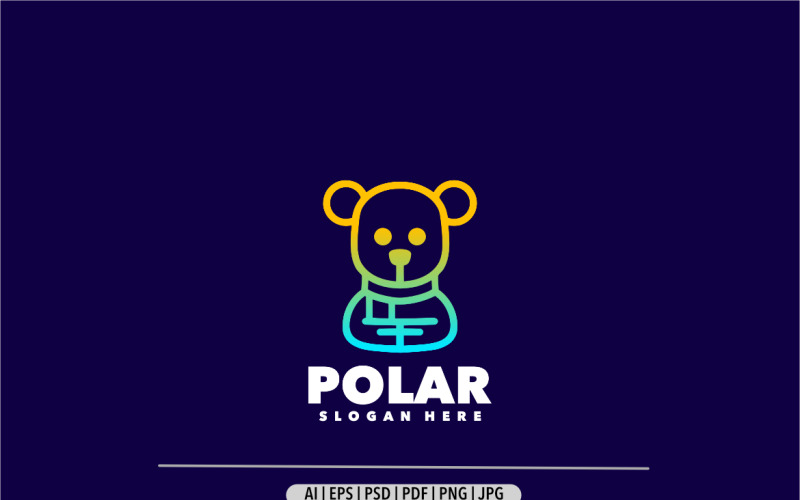 Modelo de logotipo de arte de linha polar