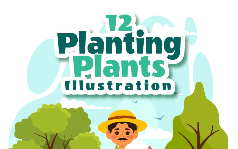 12 Pflanzenpflanzen Illustration
