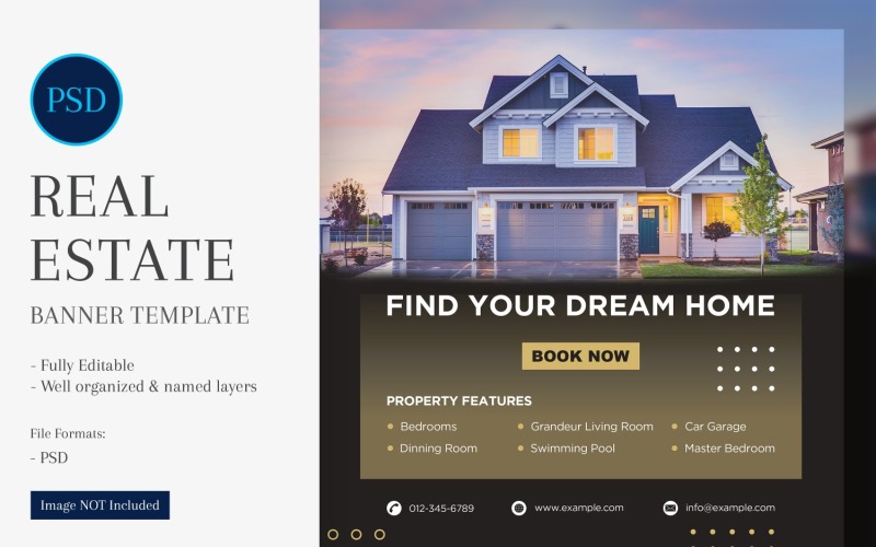 Real Estate Social Media Banner Post Design Template 04