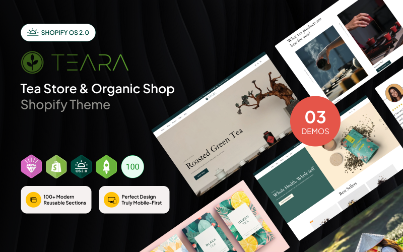 Teara - 茶叶店和有机店 Shopify 主题 OS 2.0
