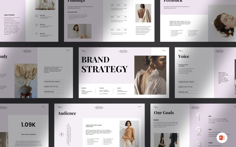 Minimal Brand Strategy Presentation PowerPoingt Template