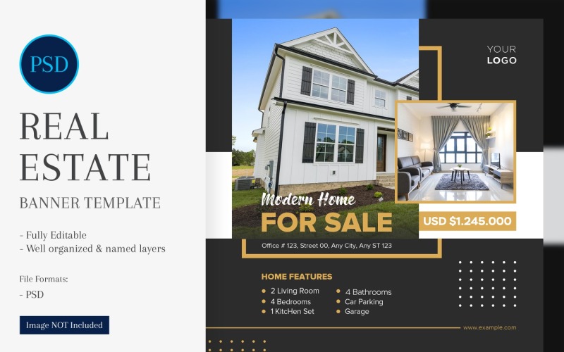 Real Estate Social Media Banner Post Design Template 44