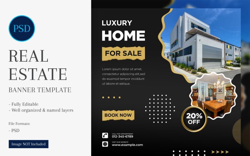 Real Estate Social Media Banner Post Design Template 52
