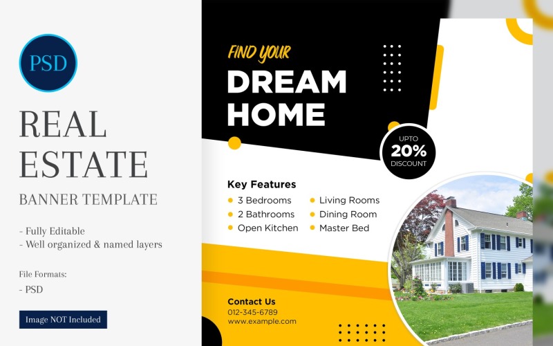 Real Estate Social Media Banner Post Design Template 62