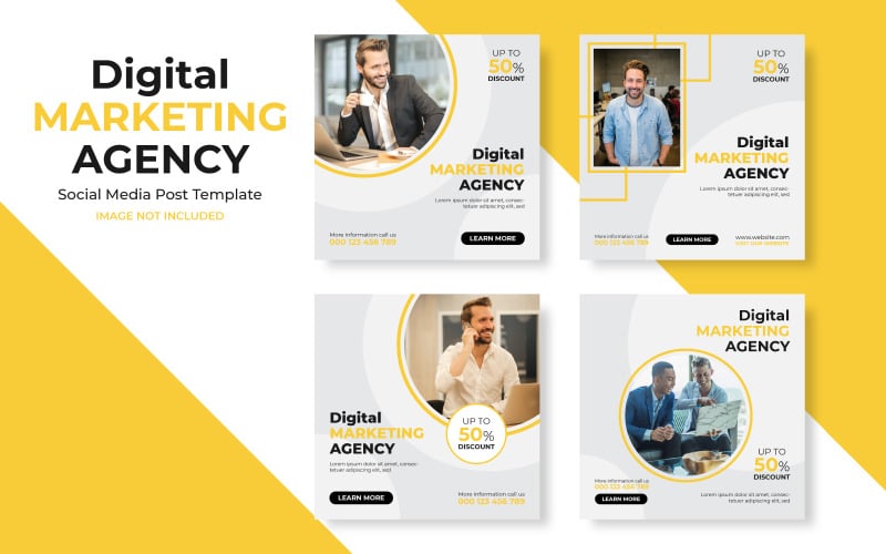 Agência de marketing digital e modelos de conjunto de mídia social corporativa