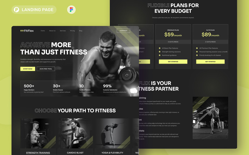 FitFlex - Página inicial do estúdio de fitness