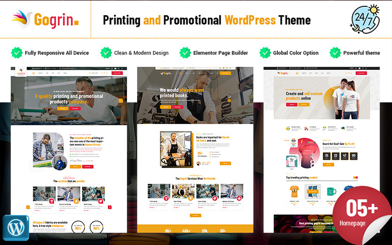 Gogrin - Tema de WordPress promocional e impreso