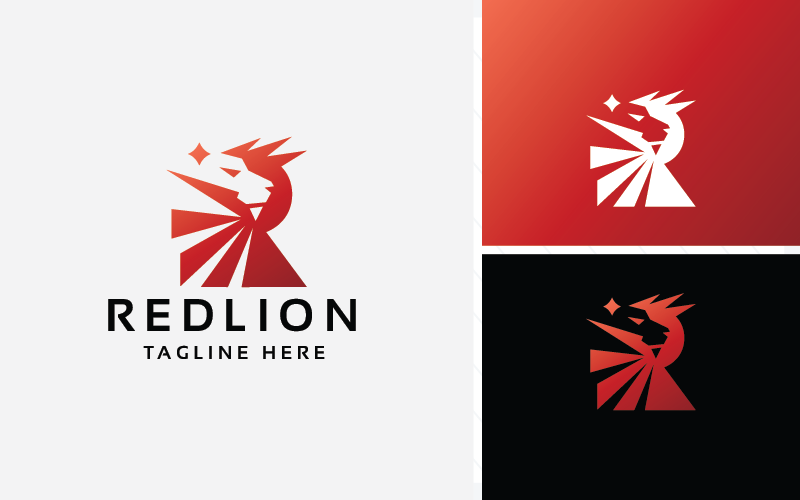 Lettre R - Logo de marque Lion rouge