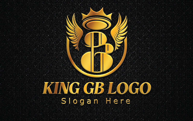 Modello di logo del re della lettera GB