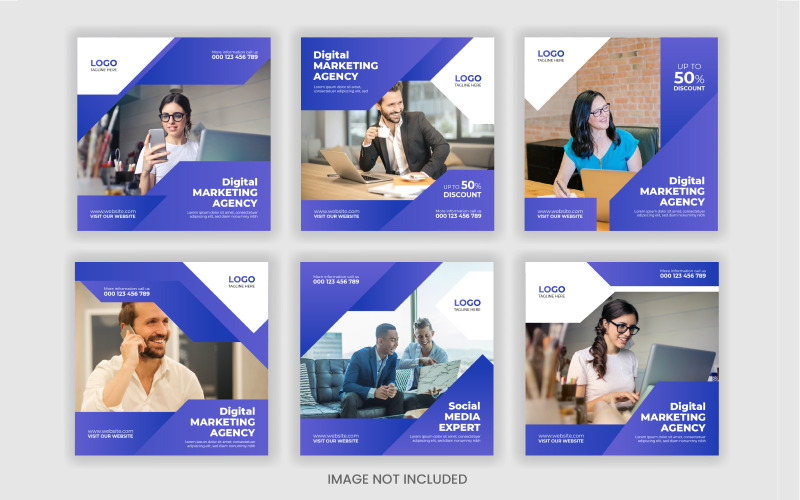 Modelo de conjunto de agência de marketing digital e mídia social corporativa