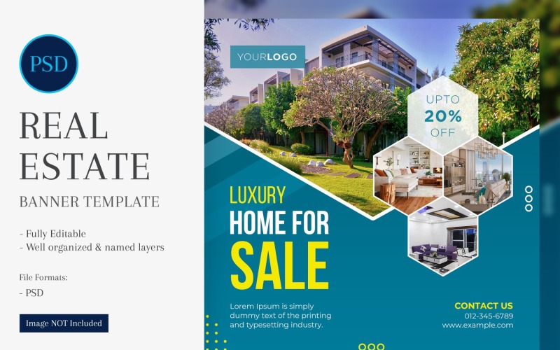 Real Estate Social Media Banner Post Design Template 90