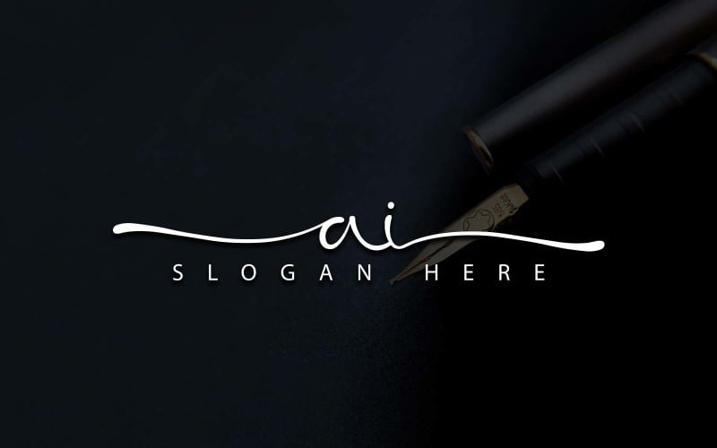 Calligraphy Studio Style AI Letter Logo Design - Brand Identity
