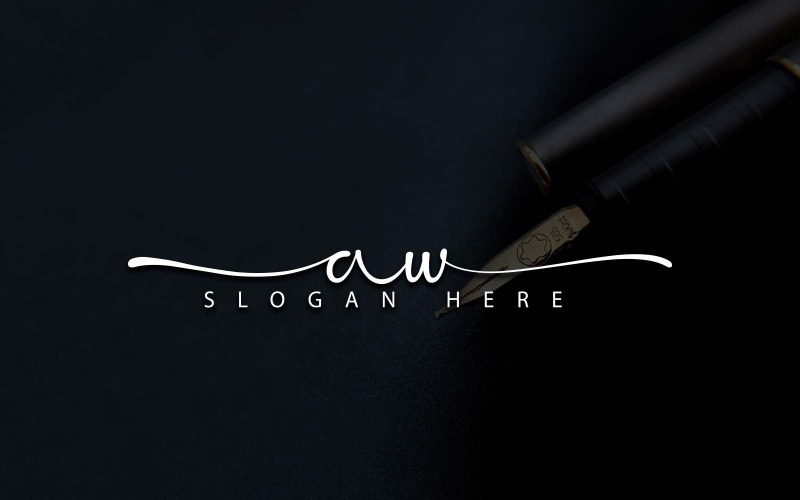 Création de logo de lettre AW de style studio de calligraphie - Identité de marque