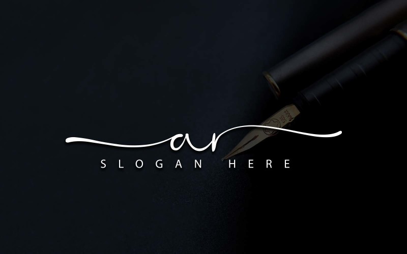 Design de logotipo de letra AR estilo estúdio de caligrafia - identidade de marca