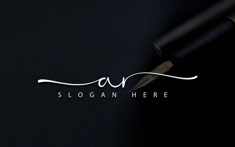 Kalligrafie Studio stijl AR brief Logo ontwerp - merkidentiteit