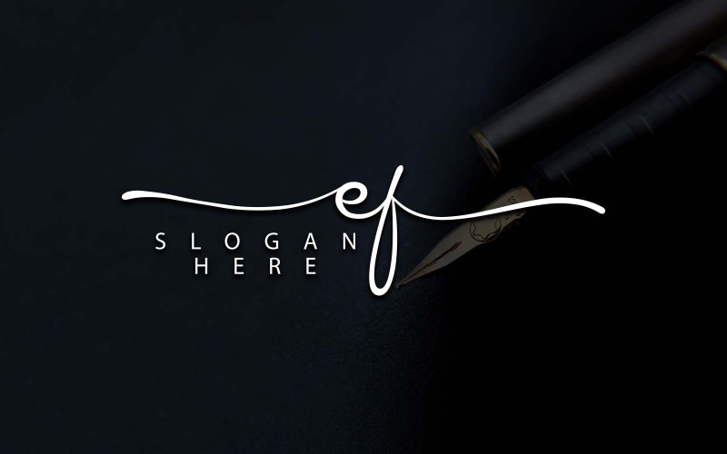 Creatieve fotografie EF brief logo ontwerp
