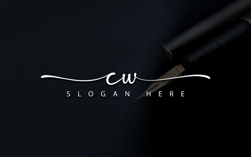 Fotografia creativa CW Letter Logo Design