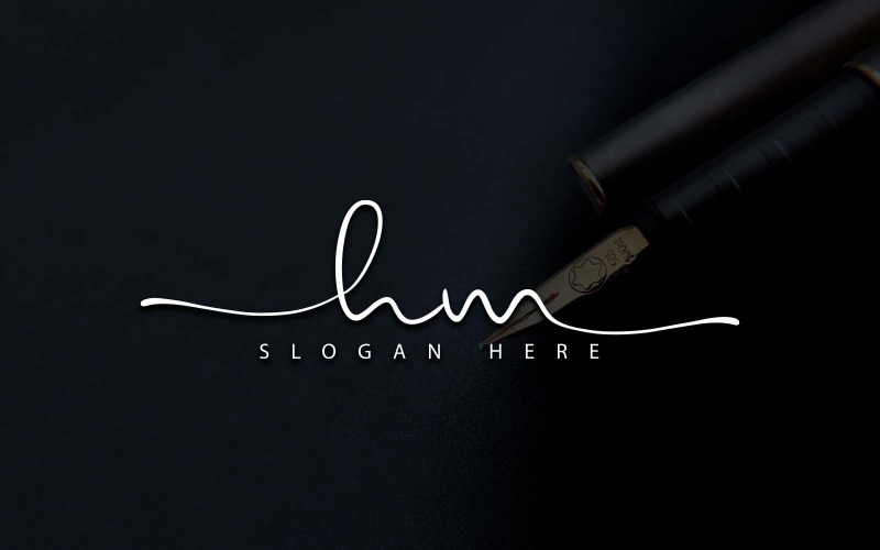 Creatieve fotografie HM brief logo ontwerp