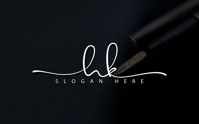 Design de logotipo de carta HK de fotografia criativa