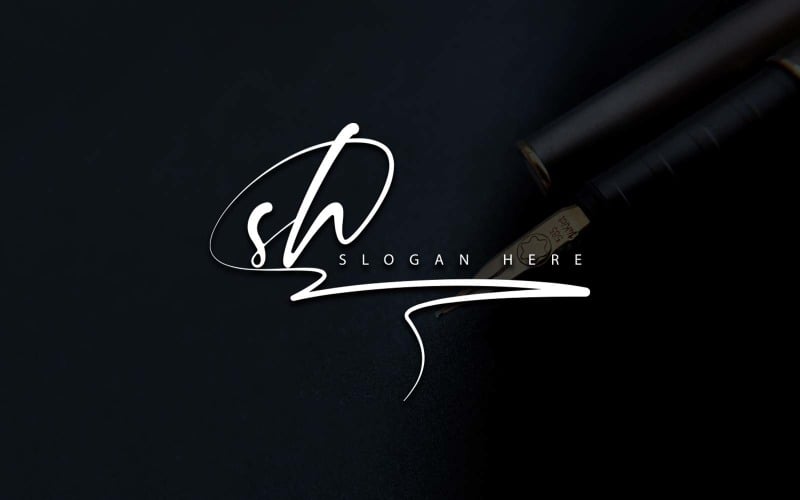 Kreative Fotografie SH-Buchstaben-Logo-Design