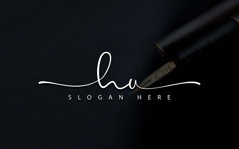 Kreativní fotografie HU Letter Logo Design