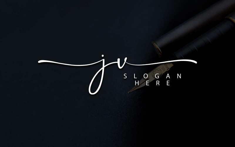 Création de logo de lettre JV de photographie créative