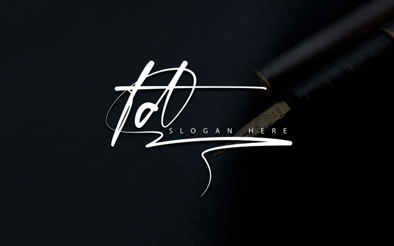 Design de logotipo de carta TD de fotografia criativa